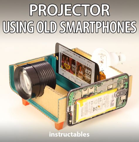 Diy Gadgets Electronics, Cell Phone Projector, Diy Tech Gadgets, Mobile Projector, Money Making Projects, Craft Closet Organization, Diy Projector, Arduino Projects Diy, Computer Projects