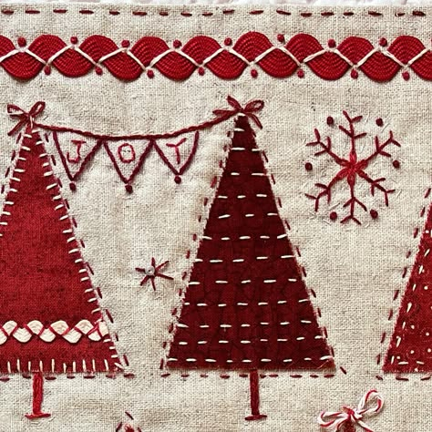 Hand Embroidery Kathy Schmitz (@kathyschmitzstitches) • Instagram photos and videos Christmas Embroidery Patterns Free, Slow Stitch Christmas, Punch Christmas, Kathy Schmitz, Christmas Stitchery, Christmas Crafts Sewing, Something New Is Coming, Embroidery Square, Christmas Stitching