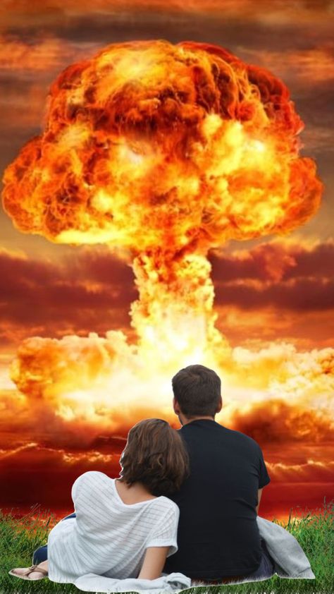 Til the end of the world #art #wallpaper #collage #minimalist #nuclear #couple #surrealism Art Wallpaper Collage, Nuclear Aesthetic, End Of The World Art, Collage Minimalist, Wallpaper Collage, The End Of The World, World Art, End Of The World, Art Wallpaper