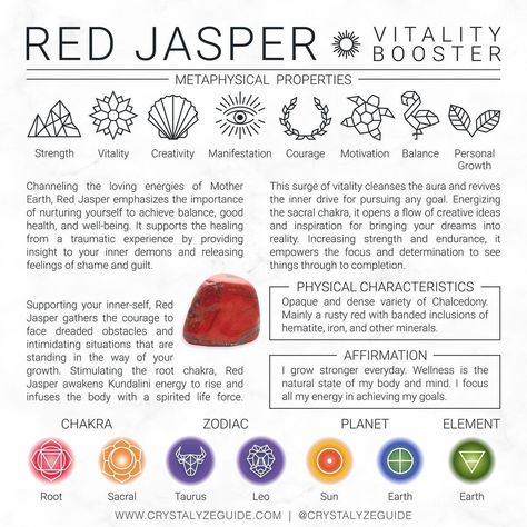 Red Jasper Properties, Red Jasper Crystal Meaning, Crystal Dictionary, Red Jasper Meaning, Leo Planet, Creativity Manifestation, Jasper Properties, Red Jasper Crystal, Manifestation Motivation