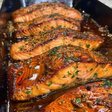 Cajun Honey Butter Salmon 1 Blackened Salmon With Cajun Cream Sauce, Honey Butter Old Bay Salmon, Juicy Salmon Recipes, Honey Brown Sugar Salmon, Skillet Salmon Recipes, Honey Cajun Salmon, Salmon And Shrimp Recipes, Baked Salmon Recipes Oven, Cajun Honey Butter Salmon