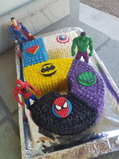 Number 5 super hero birthday cake Super Hero Birthday Cake, Hero Birthday Cake, Birthday Cake Ideas For Boys, Cake Ideas For Boys, Marvel Birthday Party, Marvel Birthday, Superhero Birthday Cake, 5th Birthday Cake, Super Hero Birthday