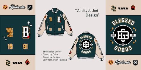 Senior Jackets Patches, Varsity Jacket Style, Prom Jacket, Varsity Design, Senior Jackets, Apparel Design Inspiration, Flat Drawings, Fashion Drawing Sketches, Merch Design