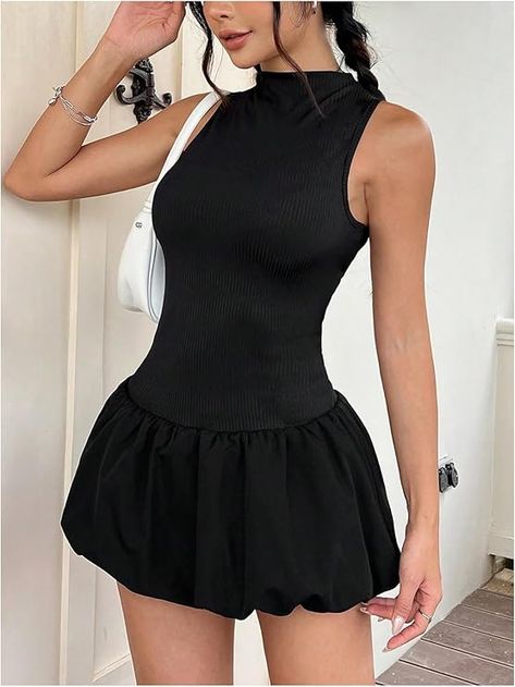 Dress For Women Party, Fitted Party Dress, Long Beach Dress, Ribbed Mini Dress, Bubble Dress, Classy Dress Outfits, Backless Mini Dress, Club Night, Mini Dresses For Women