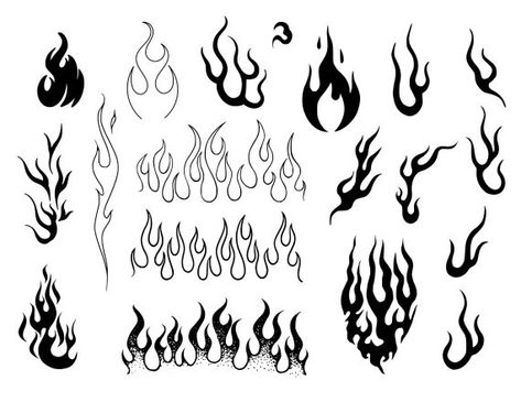 Fire Around Ankle Tattoo, Traditional Flame Tattoo Black, Fire Sketch Tattoo, Fire Tattoo Designs Art, Fire Flash Tattoo, Flames Line Art, Fire Ankle Tattoo, Black And Grey Flames Tattoo, Fire Back Tattoo