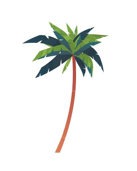 Cartoon palm tree with green leaves isolated on white background. Tropical plant icon from exotic summer location. Flat vector illustration. Palm Tree Vector Illustration, Palm Trees Illustration, Cartoon Palm Tree, Cartoon Props, Palm Tree Icon, Palm Tree Illustration, Palm Tree Vector, Plant Icon, Palm Tree Leaves