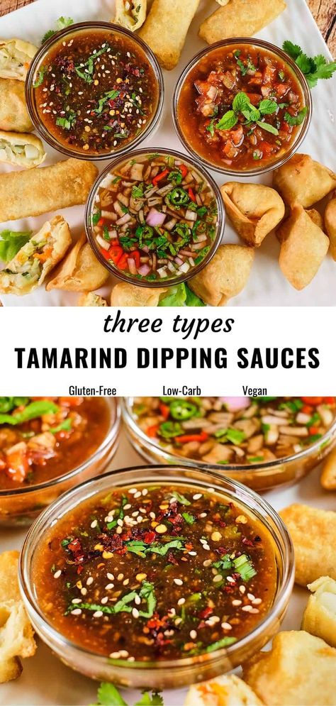 Tamarind Dipping Sauce, Wok Sauce, Asian Dipping Sauce Recipes, Tamarind Dressing, Tamarind Recipes, Thai Dipping Sauce, Indian Sauces, Asian Dipping Sauce, Vietnamese Dishes