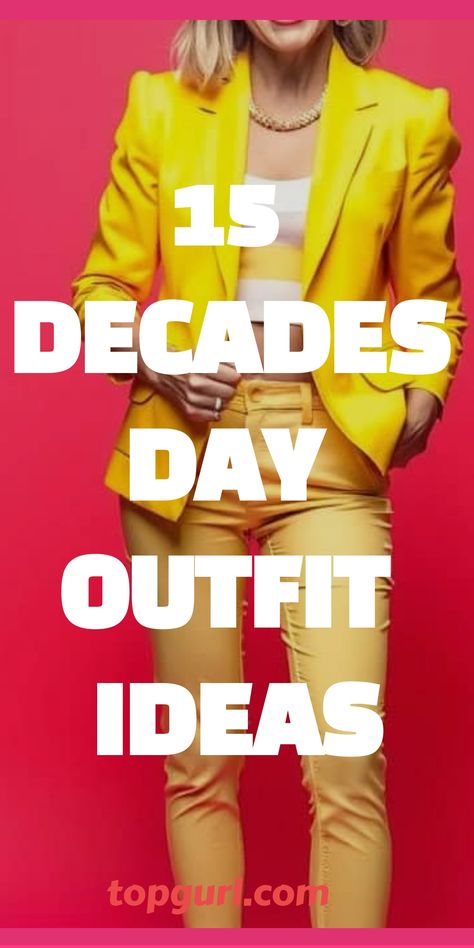 Decades Day Outfit Ideas Dress Like Your Favorite Decade, Outfits Through The Decades, Teacher Decade Day Outfits, Decades Party Outfit Ideas, Decades Day Outfits 70s, Decades Theme Party Outfits, Easy Decades Day Outfits, Decades Party Outfit, Decades Outfit