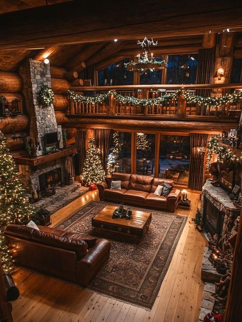 Log Cabin Dream House Cabin, Bunk House Ideas Cabin, Log Cabin House Exterior, Log Cabin Homes Interior Rustic, Log Cabin Aesthetic, Glam Cabin, Log House Interior, Cute Log Cabin, Cabin Interiors Cozy