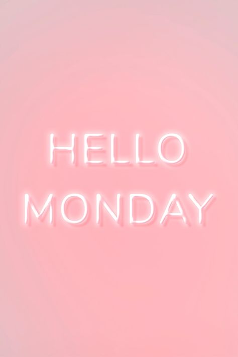 Hello Monday neon pink typography | free image by rawpixel.com / Hein Monday Nails Quote, Monday Lash Quotes, Monday Aesthetic, Ella Quotes, Nail Quotes Funny, Pink Monday, Esthetician Quotes, Pink Typography, Pink Smoothie