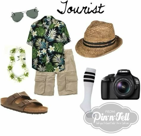 Tacky Tourist Outfit, Tacky Tourist Costume, Tourist Halloween Costume, Tourist Clothes, Tourist Costume, Tacky Tourist, Spirit Week Ideas, Homecoming Spirit Week, Tourist Outfit