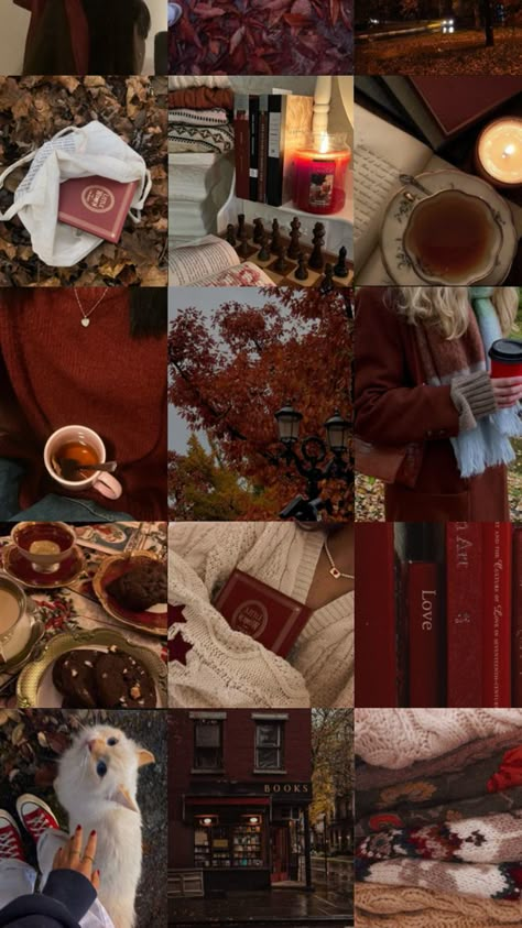 Dark Red Autumn Aesthetic, November Moodboard, Autumn Pics, Frazzled English Woman, Red Autumn, Autumn Girl, Cute Fall Wallpaper, Fall Mood Board, Red Fall