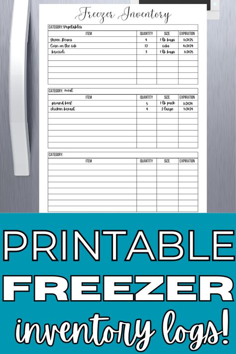 "Tired of digging through your freezer? Our free printable inventory pages are here to help! Easily manage your frozen goods, reduce food waste, and plan meals efficiently. Get your free download now and transform your kitchen into an organized oasis! Freezer Inventory List Free Printables, Free Printable Freezer Inventory Sheets, Pantry Inventory Printable Free, Freezer Inventory Printable Free, Inventory Printable Free, Freezer Inventory Printable, Pantry Inventory Printable, Free Bible Study Printables, How To Use Planner