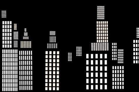 City Lights Sketch, Comic City Background Cityscapes, Building Sillouhette, Buildings Graphic Design, Spiderman Building Background, Futurism Building, Drawing Ideas City, Sunrise Sketch, Town Silhouette