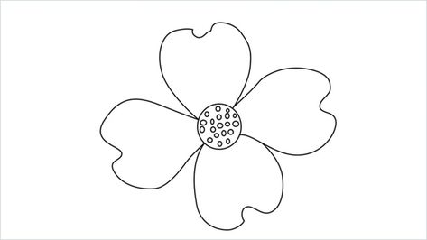 How to draw a dogwood step by step for beginners Dogwood Flower Drawing Simple, Dogwood Drawing, Dogwood Flower Drawing, Clay Pot Art, Dogwood Flower, Dogwood Blossoms, Simple Drawings, Pot Art, Name Boards