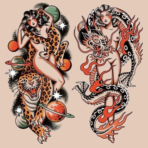 - Check more at https://howcandothis.com/womenstyle/91344/ Traditional Thigh Tattoo, Traditional Back Tattoo, Traditional Tattoo Woman, Traditional Tattoo Drawings, Backpiece Tattoo, Traditional Tattoo Flash Art, Pin Up Girl Tattoo, Traditional Tattoo Inspiration, Traditional Style Tattoo