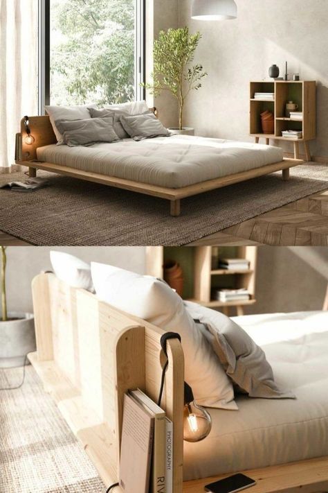 Minimalist Bed, Bed Frame Design, Bed Design Modern, Dekorasi Kamar Tidur, Bed Furniture Design, Modern Bedroom Decor, Room Makeover Bedroom, Room Inspiration Bedroom, 인테리어 디자인