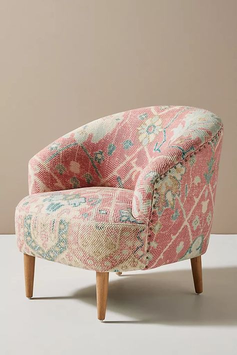 Rug-Printed Simon Accent Chair Chair Whimsy, Printed Accent Chairs, Pattern Accent Chair, Small Sectional Sofa, Patterned Furniture, Floral Chair, Hanging Furniture, Printed Sofa, Casa Country