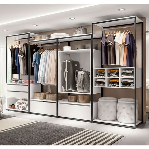 Closet Furniture, Bedroom Workspace, Luxury Closets Design, Open Closet, Wardrobe Room, Closet Decor, Metal Furniture Design, Bedroom Closet Design, Wardrobe Design Bedroom