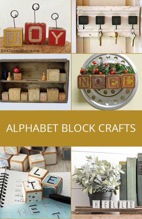 Crafts Using Old Wooden Blocks, Block Crafts Wooden, Crafts With Wooden Blocks, Alphabet Blocks Diy, Wood Cube Crafts, Wood Block Crafts Diy, Wooden Blocks Decor Craft Ideas, Alphabet Blocks Crafts, Cricut Buisness