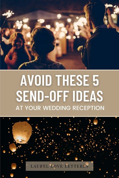 Send-offs are a great time to say goodbye to your guests and get some final photos. But you don’t want to turn the night sour by starting a fire, causing an injury, or damaging the environment. That’s why I have five send-off ideas you should avoid on your wedding day. Check them out, and learn what happens if it goes wrong! #weddingreception #sendoffs #weddingexit #receptionideas #getawayideas #weddingnight #sparklersendoff #confettisendoff #weddingconfetti Chinese Lantern Wedding Send Off, Paper Lantern Wedding Send Off, Paper Lantern Wedding Exit, Paper Lanterns Wedding Send Off, Wedding Exit Lanterns, Wedding Exits Send Off Night, Fiber Optic Wedding Send Off, Wedding Sendoff Ideas Night, Lantern Wedding Exit