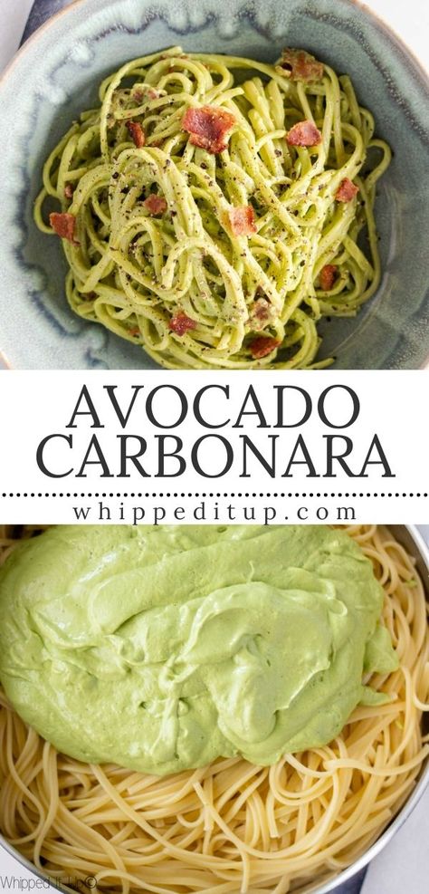 Bring on this amazing pasta dish to the table and get ready to fall in love. #avocadocarbonara #greatpastas Avacodo With Pasta, Avocoda Recipes, Food Recipes With Avocado, Avocado Dinner Ideas, Mashed Avocado Recipes, Avacodo Recipe Idea Healthy, Avacacado Recipes, Recipes Using Avocado, Avacado Dinner