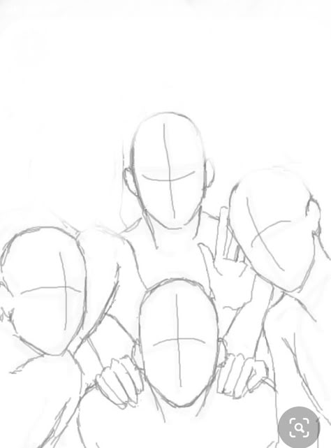 Friend Group Sketch Poses, Drawing Reference 4 Friends, 4 Ppl Drawing Base, 3 People Template Drawing, Three Friend Group Drawing, 4 Person Template Drawing, Drawing Templates 4 People, 4 Friend Poses Drawing, 4 People Sketch Poses