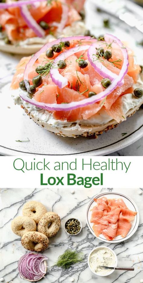 Lox Breakfast, Cream Cheese Smoked Salmon, Bagel Sandwich Recipes, Cream Cheese Smoked, Lox Recipe, Lox Bagel, Smoked Salmon Cream Cheese, Bagel Toppings, Smoked Salmon Bagel