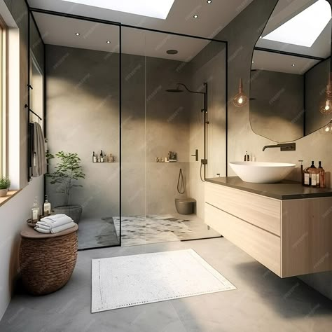 Premium AI Image | Nordic scandinavian and minimalist style bathroom interior with wooden details generative ai Japan Bathroom Design, Nordic Bathroom Scandinavian Style, Nordic House Interior, House Aesthetic Ideas, Scandinavian Interior Bathroom, Bathroom Scandinavian Style, Bathroom Designs 2023, Asian Style Home, Scandinavian Minimalist Interior