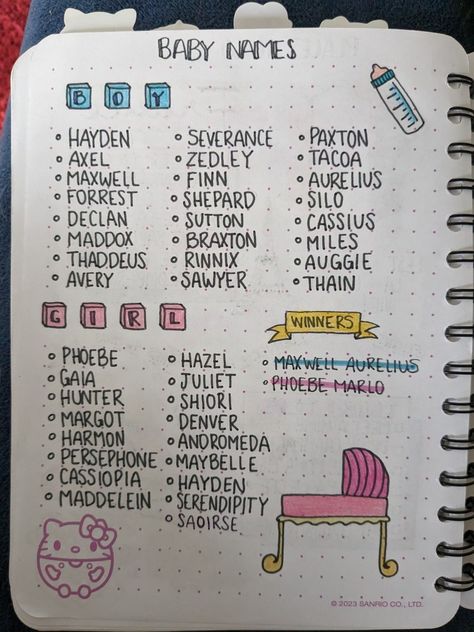 Names For Personal Diary, Journal Name Ideas, Diy Bullet Journal Ideas, Drawing Notebook Ideas, Journal Names, Baby Bullet Journal, Personal Journal Ideas, Journalling Stickers, Couple Journal