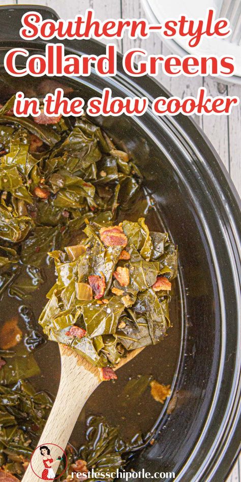 Cloverleaf Dinner Rolls, Crockpot Collard Greens, Collard Greens Recipe Soul Food, Easy Collard Greens Recipe, Collar Greens, Collard Greens With Bacon, Greens Recipe Soul Food, Southern Collard Greens, Ham Hocks