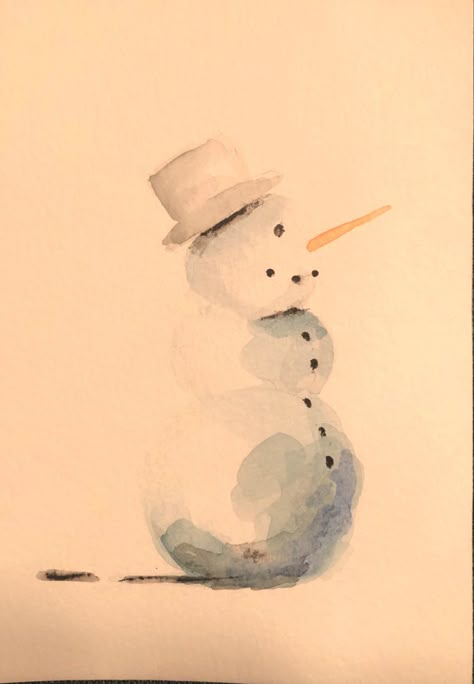 Aquarell Christmas Cards, Christmas Cards Aquarel, Christmas Aquarell, Winter Drawing Ideas, Winter Karten, Winter Watercolor, Cute Christmas Wallpaper, Christmas Card Art, Snowman Painting