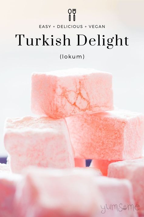 Simple Rose-Flavoured Turkish Delight Fruit Delight Recipe, Rose Turkish Delight Recipe, Homemade Turkish Delight, Rose Turkish Delight, Turkish Delight Recipe, Turkish Candy, Christmas Sweets Recipes, Turkish Desserts, Rose Flavored