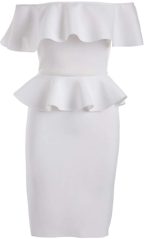 White Peplum Off-Shoulder Dress White Peplum Dress, White Peplum, Peplum Dress, Off Shoulder Dress, Off The Shoulder, Show Off, Shoulder Dress, Off Shoulder, Womens Dresses