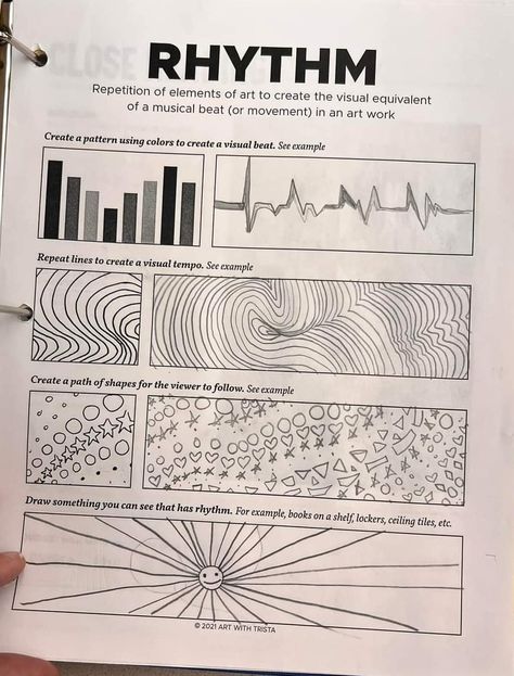 Rhythm And Movement Art Drawing, Line And Rhythm Art, Principles Of Art Rhythm, Principles Of Design Rythm, Rhythm Art Drawing, Principles Of Design Unity Examples, Principles Of Design Rhythm, Drawing Basics Learning, Rhythm In Art