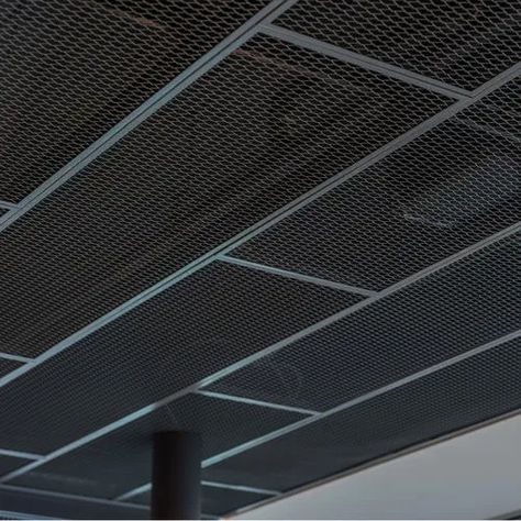 Suspended Ceiling Panel, Suspended Ceiling Systems, Metal Panel Ceiling, Metal Ceiling Tiles, Expanded Metal Mesh, Gym Design Interior, Office Ceiling, Decoration Restaurant, Ceiling System