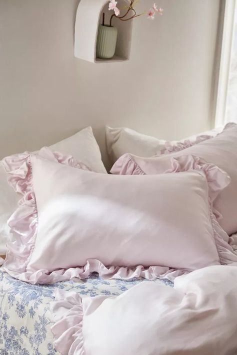 Bedding + Bedspreads | Urban Outfitters Urban Outfitters Room, Duvet Covers Urban Outfitters, Flower Duvet Cover, Ruffle Duvet Cover, Embroidered Duvet Cover, Uo Home, Sleep Sanctuary, College Room, Ruffle Bedding