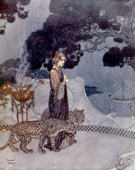 Art Contrarian: Edmund Dulac Book Illustrations Fairy Tale Illustrations, Golden Age Of Illustration, The Enchantress, Edmund Dulac, Arthur Rackham, Fairytale Illustration, Darth Maul, Fairytale Art, Art Et Illustration