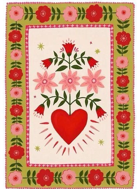 Latin Folk Art, Valentines Illustration Design, Vday Art, Folk Art Aesthetic, Painting Aesthetics, Mirror Board, Widget Pictures, How To Jump, Painted Frames