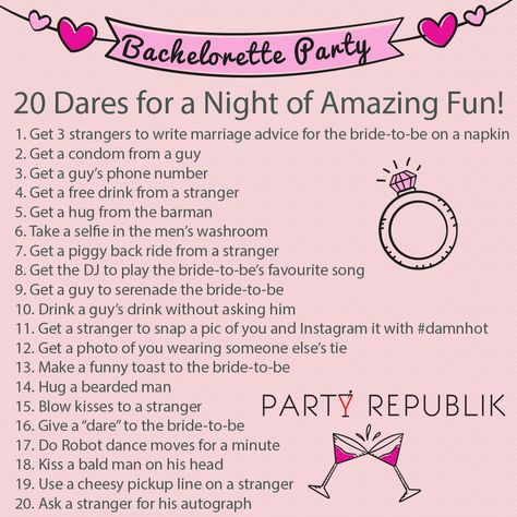 Dares For Bachelorette Party, Bachelorette Party Dares List, Bachelorette Dares For Bride, Truth Or Dare Bachelorette Party, Bachlorette Party Games Fun, Bachelorette Dare List, Bachelorette Dare Cards, Bacholer Party Games, Fun Games For Bachelorette Party