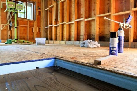 Cozy Home – Five Insulation Applications Where Foam can’t be Beat - Baileylineroad Old House Diy, House Insulation, Cabin Building, Rigid Insulation, Diy Cabin, Spray Insulation, Diy Tiny House, Aluminium Cladding, Floor Insulation