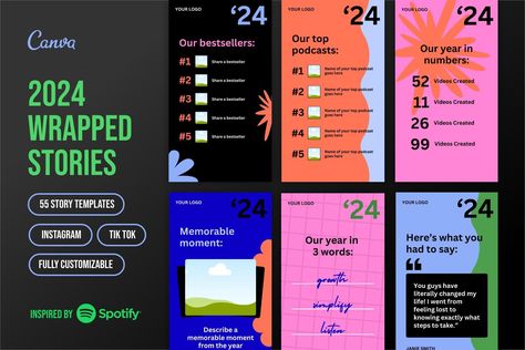 Elevate your storytelling with our 2024 Spotify-Inspired Wrap-Up Templates! Perfect for Instagram and TikTok Stories, these customizable templates let you showcase your year in music seamlessly. Capture your favorite tracks, share memorable moments, and engage your audience with eye-catching designs. Start creating your end-of-year recap today and make your stories stand out! #SpotifyWrap #InstagramTemplates #TikTokTemplates#CanvaTemplates #InstagramDesign #FreeTemplates #SocialMediaInspo #AestheticTemplates #CreativeHub #InstagramPostIdeas #CanvaInspo #CreativeDesign #SocialMediaContent #FreeCanvaTemplates #GraphicDesignInspo #CreativeTemplates #InstagramBanners #ProfessionalTemplates #AestheticInstagram #SocialMediaBranding 2024 Wrapped, Spotify Design, Social Graphics, Top Podcasts, Explore Aesthetic, Aesthetic Post, Spotify Wrapped, Free Canva Templates, Templates For Instagram