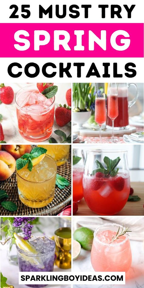 Looking for the perfect spring cocktail recipes? Look no further than these delicious and refreshing easter drinks that are perfect for sipping on warm days. Our collection of spring cocktails includes everything from classic favorites like the mint julep to new twists on old classics like the strawberry margarita. Whether you're hosting a spring garden party or just looking for fun spring drinks to enjoy on your own, these easter cocktails are sure to impress. Spring Drinks Cocktails, Spring Cocktail Recipes, Cocktails Spring, Easy Spring Cocktails, Fruity Cocktail Recipes, Spring Drinks, Easter Drink, Easter Cocktails, Spring Drink