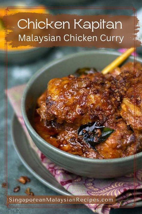 Kapitan Chicken Curry, Singapore Chicken Curry, Malaysian Chicken Curry Recipes, Malaysian Chicken Recipes, Thai Grilled Chicken Recipes, East Asian Recipes, International Chicken Recipes, Chinese Food Recipes Authentic, Indonesian Chicken Recipe