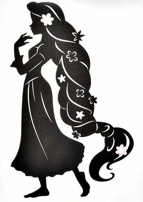 Rapunzel Silhouette, Disney Princess Silhouette, Disney Silhouette Art, Silhouette Disney, Disney Cricut, Cricut Disney, Disney Silhouette, Disney Silhouettes, Idee Cricut