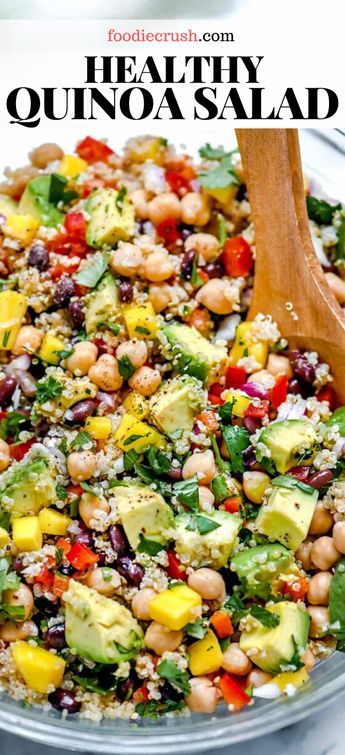 Healthy Quinoa Salad, Salad With Chickpeas, Quinoa Recipes Easy, Quinoa Recipes Healthy, Salad Avocado, Healthy Quinoa, Quinoa Healthy, Vegetarian Salads, Foodie Crush