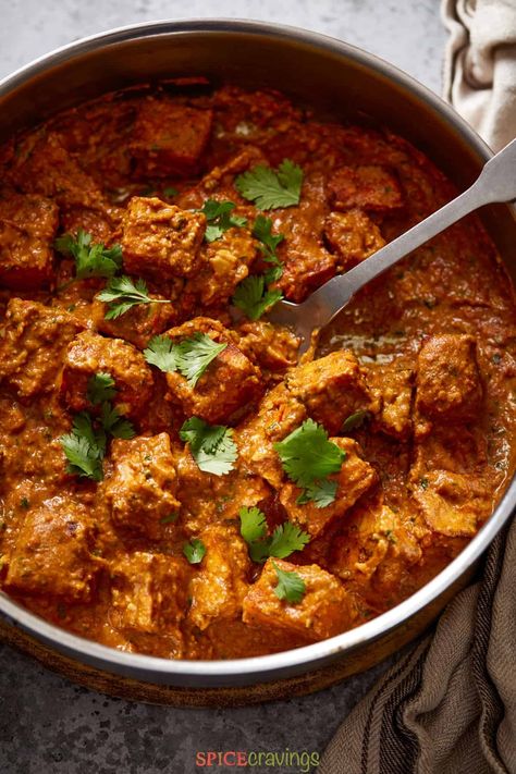 Tofu Tikka Masala - Spice Cravings Crispy Tofu Curry, Tofu Curry Recipes Indian, Tofu Indian Recipes, Tofu Curry Recipes, Tofu Masala, Tofu Tikka Masala Recipe, Tofu Tikka Masala, Tofu Tikka, Vegan Tikka Masala