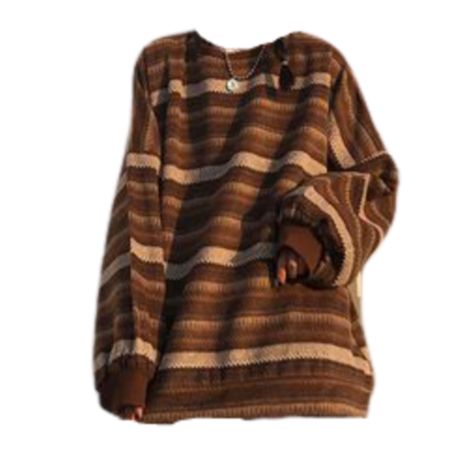 Brown Sweater Aesthetic, Brown Baggy Sweater, Brown Crochet Sweater, Brown Oversized Vintage Sweater, Grunge Grandpa Sweater, Striped Grandpa Sweater, Brown Retro Knit Sweater, Sweater Png Polyvore, Brown Grandpa Sweater