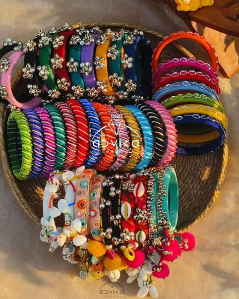 Bangles for all your occasions 🤩 Can be customised according to your choice 💖 WhatsApp for order or enquiries 9911909838/7048947790 Bulk order accepted...✨✨✨✨ [Bangles,bangle, navratri, navratri collection,trending ,bulkorder,bulk,retail,Advika Creations,fashion, malaysia,delhi,gujrat,Punjab,delhi wedding, india,Indian jewellery] #bulkorder #customisedtessels #customisedbangles #navratispecial #trendingbangles #fashion#stylish #expensive #cheapandbest #offer #dmfororder #InstagramReels #T... Handmade Bangles Design, Navratri Bangles Handmade, Navratri Bangles, Ceramic Plates Art, Navratri Jewellery, Bangle Making, Diy Earrings Materials, Fabric Bangles, Silk Thread Bangles Design