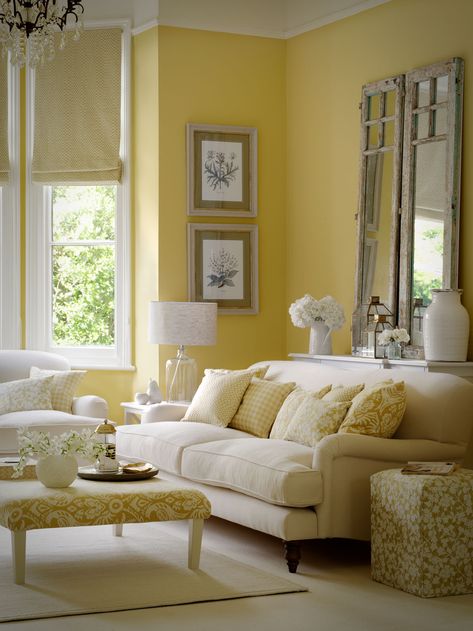 Yellow living rooms ideas: 11 ideas, from buttercup to ochre | Homes & Gardens | Yellow Living Rooms, Yellow Living Room Ideas, Yellow Rooms, Yellow Walls Living Room, Blue And Yellow Living Room, Living Rooms Ideas, Bedroom Colours, Yellow Decor Living Room, Feng Shui Living Room